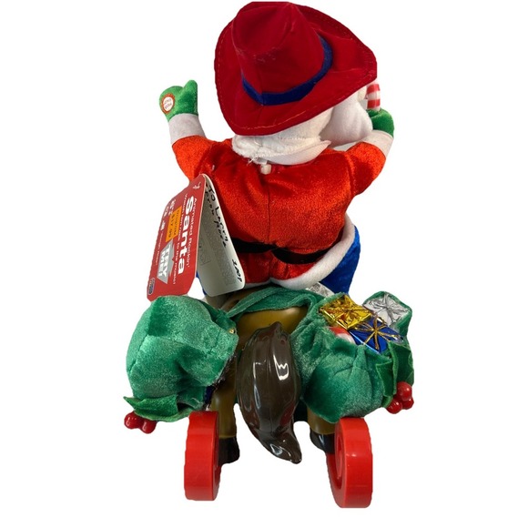 Christmas Gemmy Animated Cowboy Western Santa Riding Rocking Horse Works Read - Picture 4 of 16